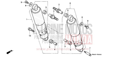 AMMORTIZZATORE POSTERIORE VT1100CS di 1995